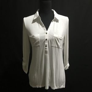 White Button Down Roll Sleeve shirt